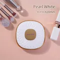 Pearl white portable folding makeup mirror, compact square travel vanity mirror, 90mm size - Fresh White
