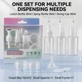 Reiseflaschen-Set mit 30ml Sprüh- und Lotionsflaschen, Cremetiegeln und Trichter - 7-teiliges Set Mit Haken / Mintgrün
