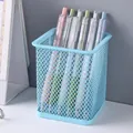 Hellblauer rechteckiger Metallgitter Stiftehalter Schreibtisch Organizer für Büro und Schule - Quadratisch / Hellblau