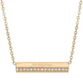 18K gold plated stainless steel bar necklace with 'Be fearless' engraving and crystals - Be fearless-Gold