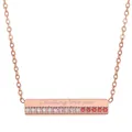 Rose gold stainless steel bar necklace with I fucking love you engraving and gradient stones - I fucking love you-Rose Gold