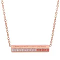 Elegante collana a barra in oro rosa con incisione I love you e zirconi colorati - I love you to the moon and back-Oro Rosa