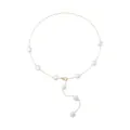 Elegant gold chain necklace featuring white baroque pearls with a stylish drop design. - 11515_6 (Gold Pearl Spliced)