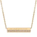 Collana a barra in acciaio inossidabile dorato con incisione 'Life is tough' e CZ - Life is tough but so are you-Oro