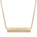 Collana a barra in acciaio inossidabile placcata oro 18K con cristalli e scritta - You fucking got this-Oro