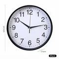 Moderne minimalistische runde schwarze Wanduhr mit großen arabischen Ziffern, 24,5 cm - 10 Zoll (Durchmesser 24.5cm) / Schwarz