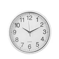 Minimalistische moderne runde weiße Wanduhr mit schwarzen arabischen Ziffern und Quarzwerk - Minimalist Round (6304) / 9.8 Inch (Diameter 25cm) / Weiß