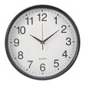 Minimalistische runde Wanduhr in klassischem Schwarz mit deutlichen arabischen Ziffern - Simple Style (6303) / 11.8 Inch (Diameter 30cm) / Schwarz