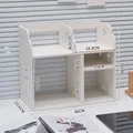 Multifunctional white desktop storage rack and bookshelf organizer 40x19.6x35cm dimensions - Small Rack