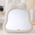 Cute creamy white bow-knot tabletop makeup mirror for aesthetic vanity and desk decor. - 80 Pieces/Box / White