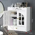 Weißer wandmontierter Badezimmerschrank mit Schublade und elegantem Schnitzerei-Design - Schrank Stil D / Weiß