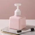 Elegant square pink lotion dispenser bottle with white pump for soap and shampoo - 200ml / Pink