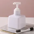 Small white square refillable pump dispenser bottle for liquid soap and lotion storage - 200ml / White