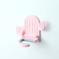 Creative pink cactus-shaped wall-mounted mop holder with non-slip grip for bathroom - Pink