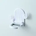 Creative white cactus-shaped wall-mounted mop holder hook for bathroom organization - White