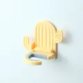 Creative yellow cactus shaped mop holder with anti-slip rubber grip for wall mounting - Yellow