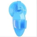 Soporte de cabezal de ducha con ventosa azul claro ajustable para montaje sin taladrar - Azul