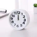 Minimalist white round alarm clock with bold black numbers for desktop or bedside - Round / Round White