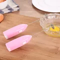 Professional handheld pink electric milk frother and egg beater for kitchen DIY whisking - Pink