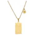 Gold stainless steel Taurus zodiac pendant necklace with tarot card design - Taurus (11711_4)