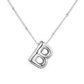 Collana con pendente lettera B in acciaio inossidabile argento, stile bubble 3D - Lettera Argento B