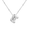 Elegante collana con ciondolo a lettera E a bolla in acciaio inossidabile colore argento - Lettera Argento E