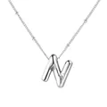 Elegante collana in acciaio inossidabile con ciondolo a lettera iniziale N stile bubble - Lettera Argento N