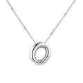 Elegante collana con ciondolo a lettera O a bolla d'argento in acciaio inossidabile - Stile Lettera O / Argento
