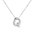 Collana in acciaio inossidabile argento con ciondolo lettera Q a forma di bolla - Stile Lettera Q / Argento