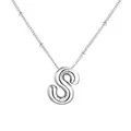 Collana con ciondolo lettera S iniziale in acciaio inossidabile argento stile palloncino - Stile Lettera S / Argento
