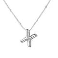 Collana con ciondolo a lettera X a bolla in acciaio inossidabile argento lucido - Stile Lettera X / Argento