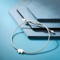 Minimalist light gray woven rope bracelet featuring a dainty silver unicorn charm - Unicorn (B357_14) / Light Gray Unicorn