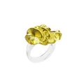 Einzigartiger gelber Acrylring mit spiralförmigem Design für trendige Modeaussagen - Transparent Gelb Spirale Twist (R182_3)