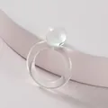 Stylish minimalist transparent acrylic ring with clear spherical top design for women - Transparent Round Ball Decor Ring (R177_1)