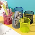 Bunte runde Stifthalter aus Metalldrahtgeflecht für die Schreibtischaufbewahrung - Rund / Rot