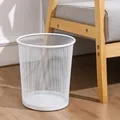 Weißer Metallmülleimer aus Drahtgeflecht für Zuhause oder Büro, rundes Design. - Klein (18.5*23*26CM) / Weiß