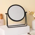 Espejo de maquillaje de escritorio giratorio de hierro negro para el tocador - Estilo de Soporte / Negro