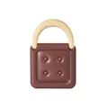 Cute chocolate biscuit shaped portable handheld beauty makeup mirror with a cream handle - Dark Brown