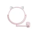Modern pink cat ear wall-mounted makeup mirror with flexible swivel arm for your bathroom - Pink