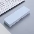 Estuche de plástico azul claro minimalista con diseño de almacenamiento de doble capa y logo - Azul claro