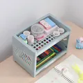 Minimalist two-tier light blue mini desk storage rack for office supplies organization - L / 84 Pieces per Carton / Nordic Blue