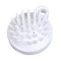 Ergonomic white silicone scalp massage brush for deep hair washing and scalp care - Bag Packaging / White