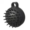 Professional black silicone scalp massage brush for hair washing and deep scalp cleaning - OPP Packaging / Black