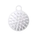White silicone scalp massage brush for deep hair cleaning and relaxing head massage - OPP Packaging / White