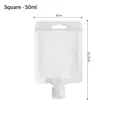 Portable 50ml square frosted refill pouch for travel lotions with secure screw cap - Square-50ml / Thin (18 Microns)