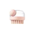 Rosafarbene Silikon-Kopfhautmassagebürste mit Shampoospender - Shampoo-Bürste / Rosa