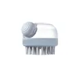 Weiche graue Silikon Kopfmassagebürste mit praktischem Behälter für Haarshampoo Dosierung - Shampoo-Bürste / Grau