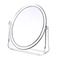 Modern minimalist transparent rotatable desktop double-sided oval vanity makeup mirror - Round