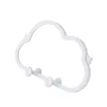 Minimalist white cloud-shaped wall-mounted mirror with integrated phone stand hooks - White