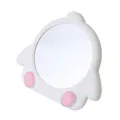 Adorable white chicken shaped desktop makeup mirror with cute pink feet accents - White